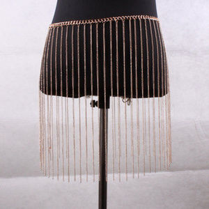 Women Body Belly Crystal Waist Chains Long Tassel